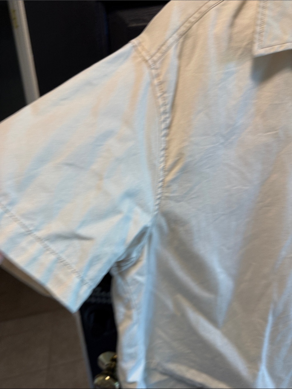 Jane and Delancey Cream Short-Sleeve Button-Down Shirt - Picture 3 of 7